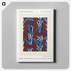 アートパネル-Fern pochoir pattern in Art Deco oriental style - E.A.セギー Canvas.