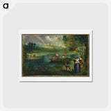 アートポストカード-Fishing - エドゥアール マネ Postcard.