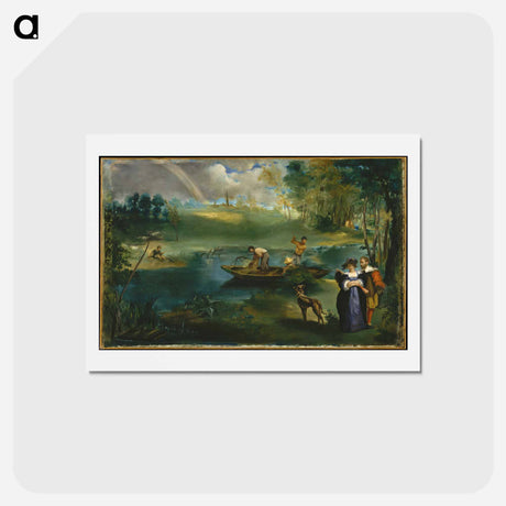 アートポストカード-Fishing - エドゥアール マネ Postcard.