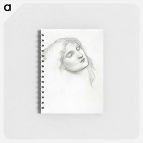アートメモ帳-Head of Woman with Eyes Closed - エドワード バーン ジョーンズ Memo.
