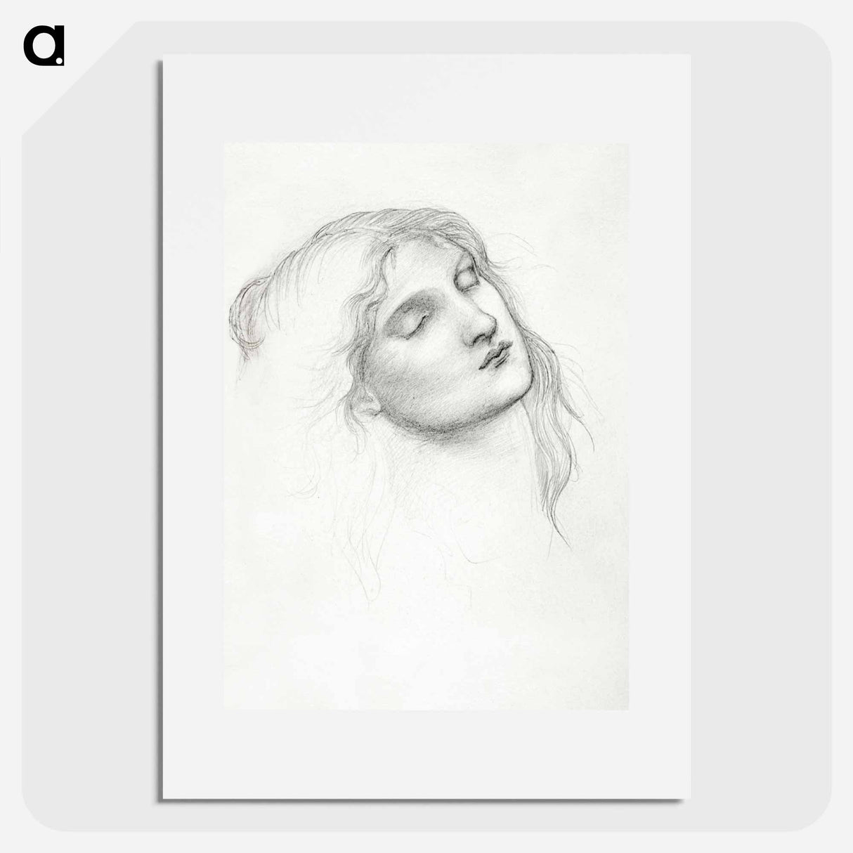 Head of Woman with Eyes Closed - エドワード バーン ジョーンズ Poster.