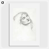 Head of Woman with Eyes Closed - エドワード バーン ジョーンズ Poster.