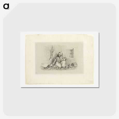 アートポストカード-イエロー - ウジェーヌ ドラクロワ Postcard.