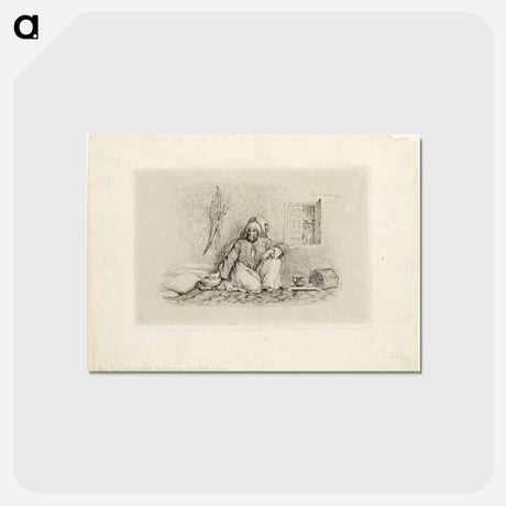 アートポストカード-イエロー - ウジェーヌ ドラクロワ Postcard.