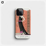 Le paravent rouge: Robe du soir, de Worth from Gazette du Bon Ton. Art – Modes & Frivolités: Famous Fashion Houses No. 10 Pl. 80 fashion illustration in high resolution by . Original from The R - ジョージ バービエ Phone Case.