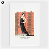 Le paravent rouge: Robe du soir, de Worth from Gazette du Bon Ton. Art – Modes & Frivolités: Famous Fashion Houses No. 10 Pl. 80 fashion illustration in high resolution by . Original from The R - ジョージ バービエ Poster.