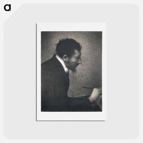 アートポストカード-Portrait of Edmond Francois Aman-Jean - ジョルジュ スーラ Postcard.