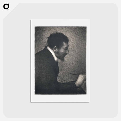 アートポストカード-Portrait of Edmond Francois Aman-Jean - ジョルジュ スーラ Postcard.