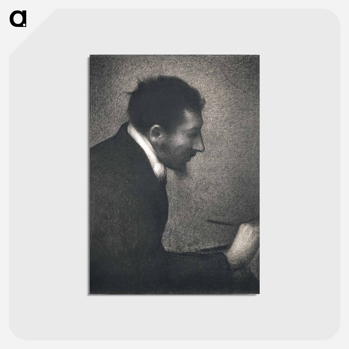 アートポストカード-Portrait of Edmond Francois Aman-Jean - ジョルジュ スーラ Postcard.