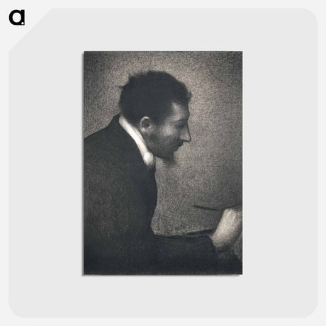 アートポストカード-Portrait of Edmond Francois Aman-Jean - ジョルジュ スーラ Postcard.