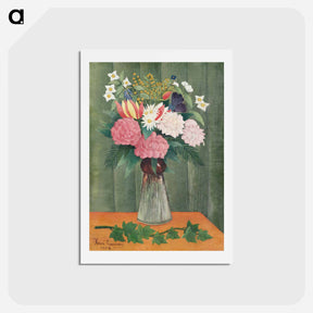 アートポストカード-Flowers in a Vase - アンリ ルソー Postcard.