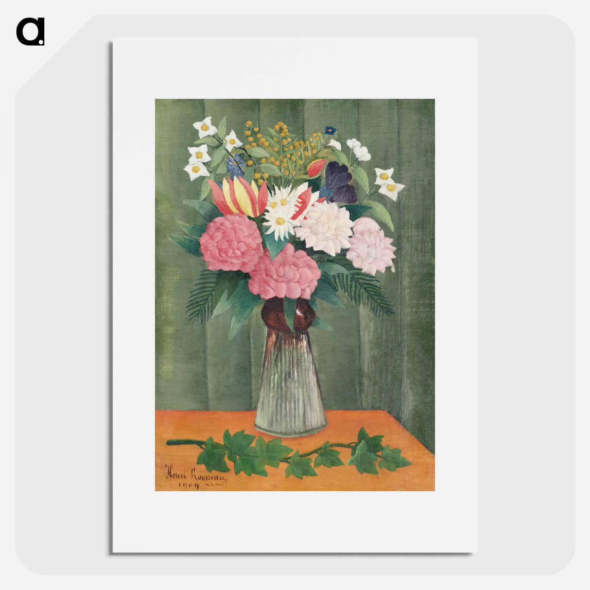 Flowers in a Vase - アンリ ルソー Poster.