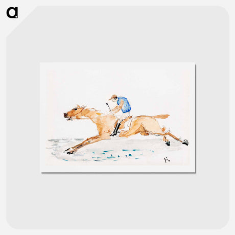 アートポストカード-Jockey au Galop - アンリ ド トゥールーズ ロートレック Postcard.