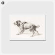 アートポストカード-Standing barking dog - ジャン ベルナール Postcard.