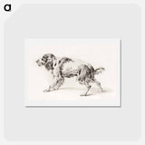アートポストカード-Standing barking dog - ジャン ベルナール Postcard.