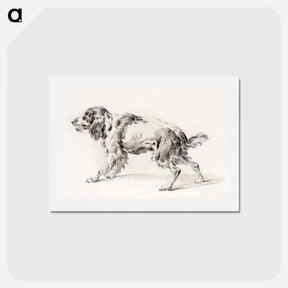 アートポストカード-Standing barking dog - ジャン ベルナール Postcard.