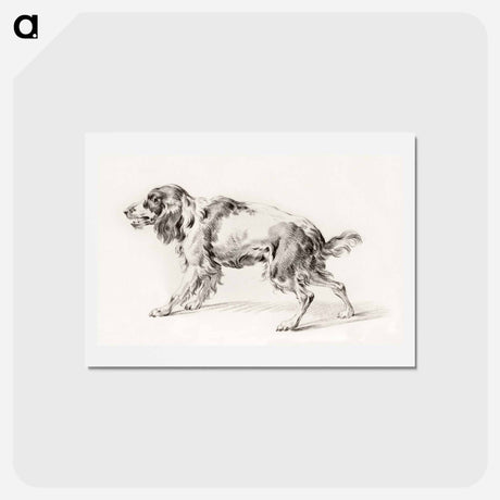 アートポストカード-Standing barking dog - ジャン ベルナール Postcard.