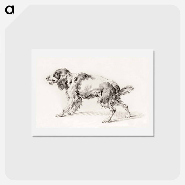 アートポストカード-Standing barking dog - ジャン ベルナール Postcard.