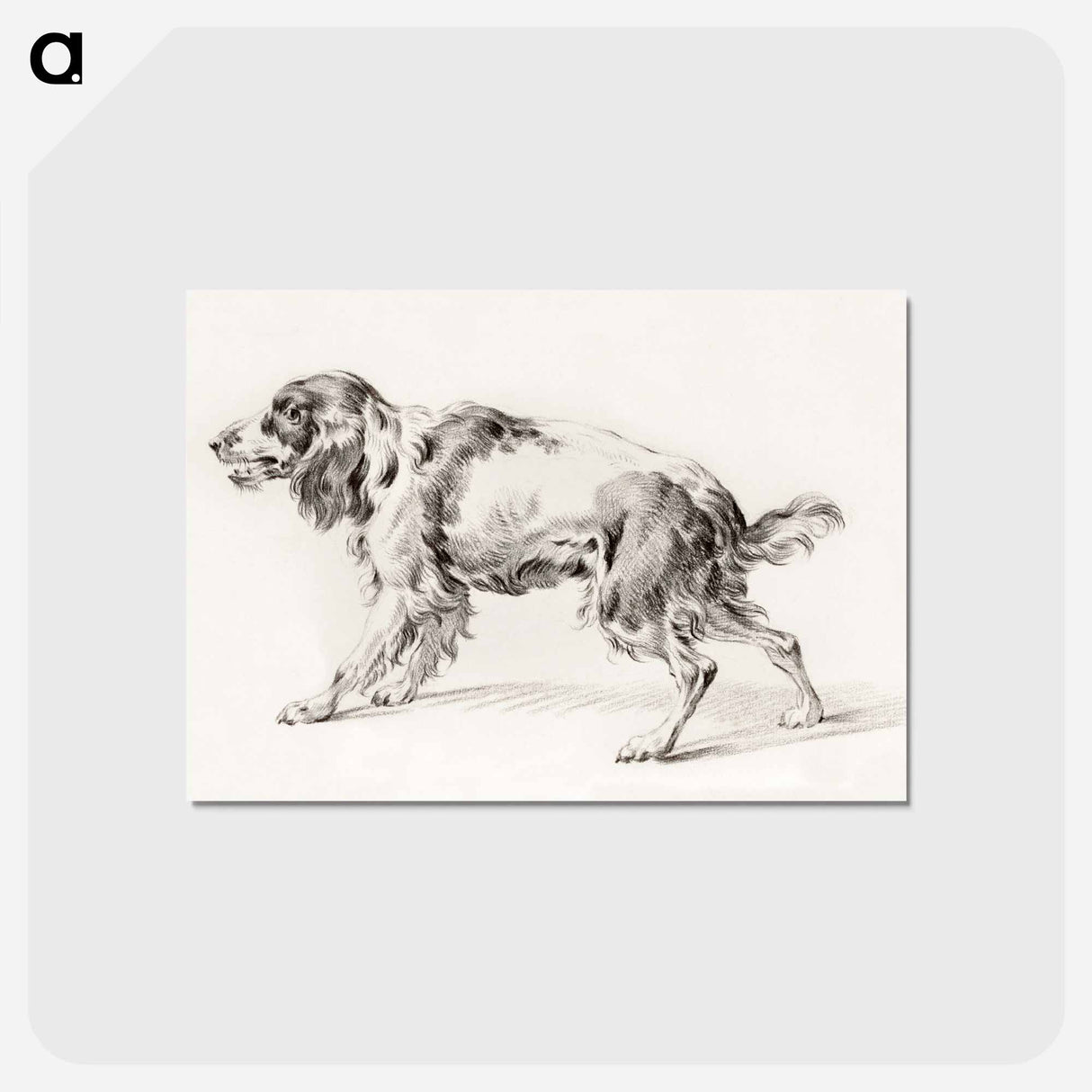 アートポストカード-Standing barking dog - ジャン ベルナール Postcard.