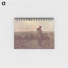 アートメモ帳-Shepherdess with her Flock - ジャン フランソワ ミレー Memo.