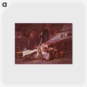 アートポストカード-At the stove - ジャン オノレ フラゴナール Postcard.