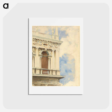 アートポストカード-A Corner of the Library in Venice - ジョン シンガー サージェント Postcard.