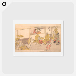 アートポストカード-The Lion Dance - 喜多川 歌麿 Postcard.