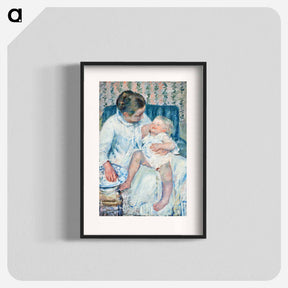 アートポスター-Mother About to Wash Her Sleepy Child - メアリー カサット Poster.