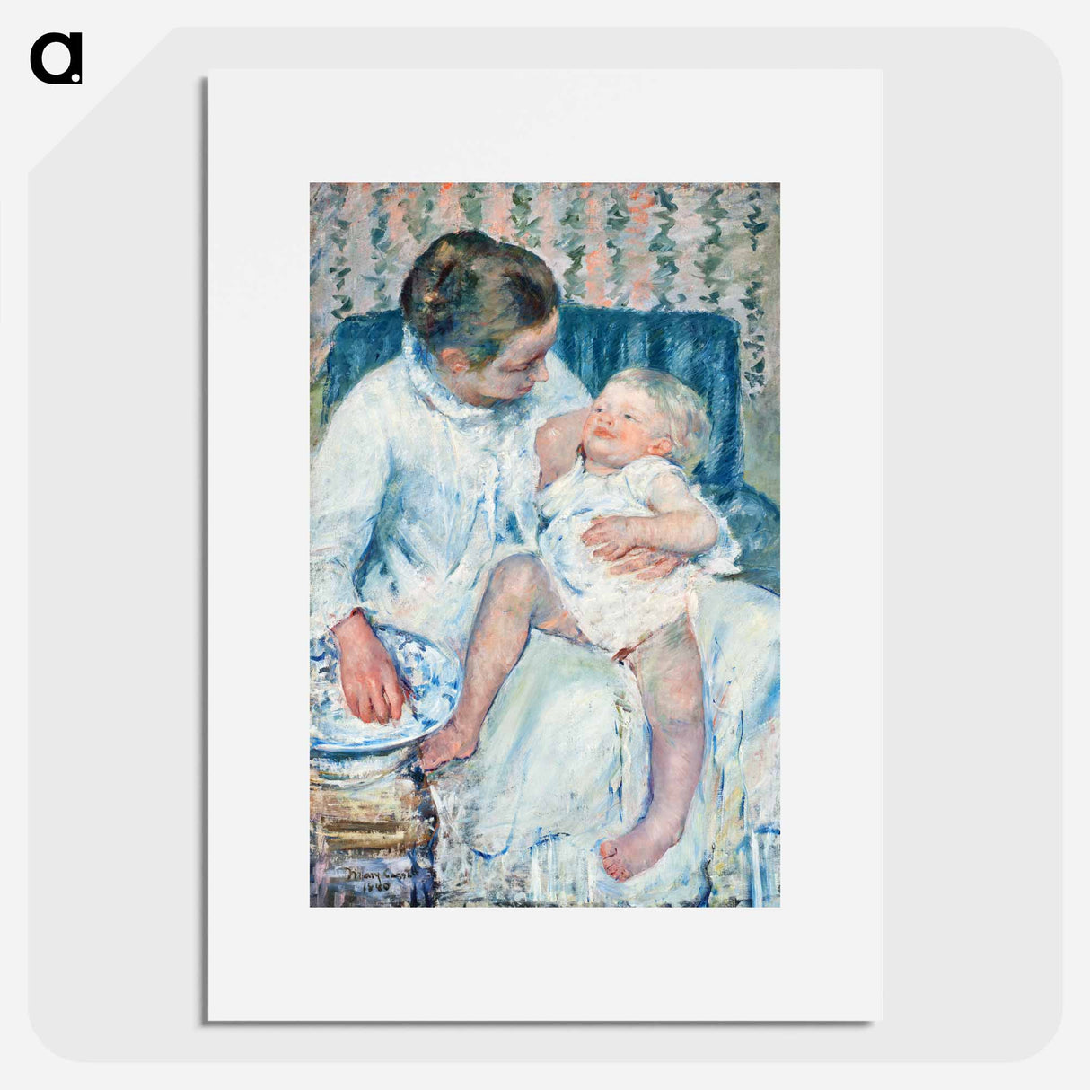 Mother About to Wash Her Sleepy Child - Mary Cassatt Poster.