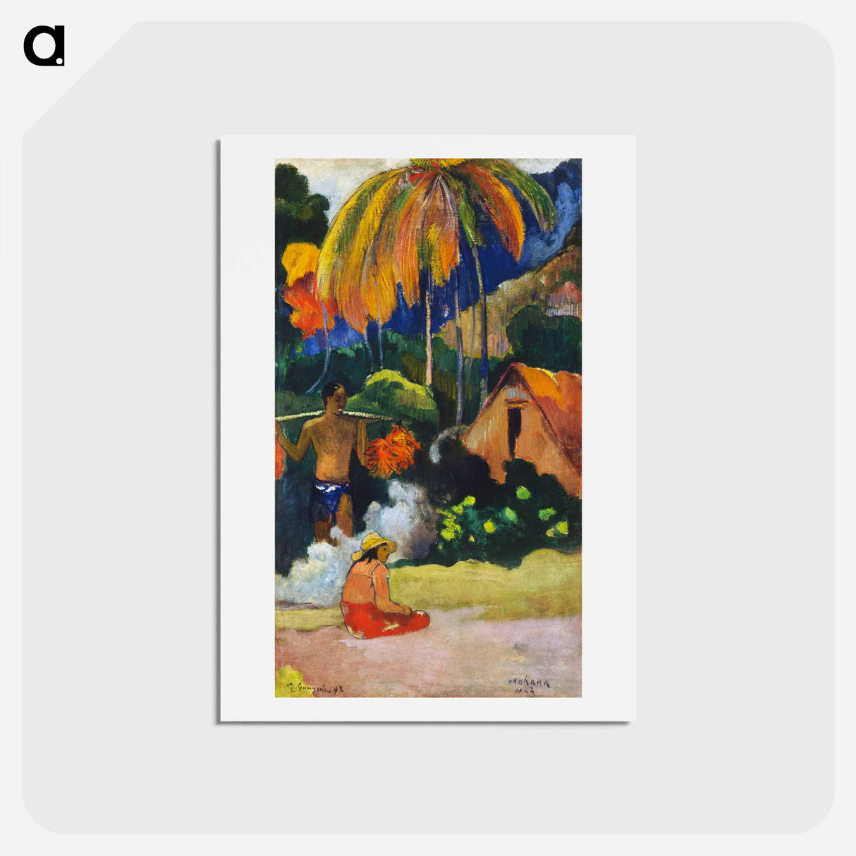 アートポストカード-Landscape in Tahiti - ポール ゴーギャン Postcard.