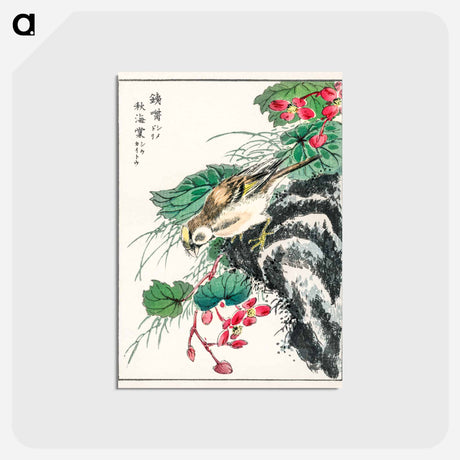 アートポストカード-Japanese Hawfinch and Pirus Spectabilis
 - 鳥類図鑑 Postcard.