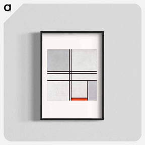 アートポスター-Composition (No. 1) Gray-Red - ピエト モンドリアン Poster.