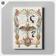 アートパネル-Guide for Constructing the Letters ç and tironian et from Mira Calligraphiae Monumenta or The Model Book of Calligraphy
 - 書道のお手本 Canvas.