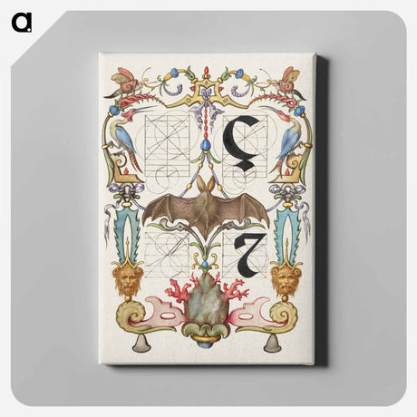 アートパネル-Guide for Constructing the Letters ç and tironian et from Mira Calligraphiae Monumenta or The Model Book of Calligraphy
 - 書道のお手本 Canvas.