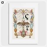 アートポスター-Guide for Constructing the Letters ç and tironian et from Mira Calligraphiae Monumenta or The Model Book of Calligraphy
 - 書道のお手本 Poster.