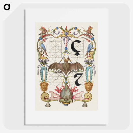アートポスター-Guide for Constructing the Letters ç and tironian et from Mira Calligraphiae Monumenta or The Model Book of Calligraphy
 - 書道のお手本 Poster.