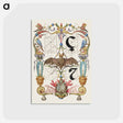 アートポストカード-Guide for Constructing the Letters ç and tironian et from Mira Calligraphiae Monumenta or The Model Book of Calligraphy
 - 書道のお手本 Postcard.