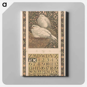 アートパネル-Kalenderblad mei met twee duiven - テオ ヴァン ホイテマ Canvas.