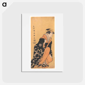アートポストカード-Kabuki Actor Nakamura Kumetarō II as Minato, Wife of Yura Hyōgonosuke in the Play Shinrei Yaguchi No Watashi' - 東洲斎 写楽 Postcard.
