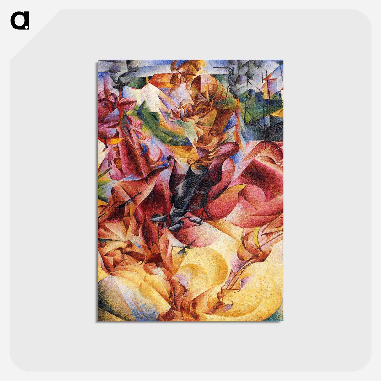 アートポストカード-Elasticity - ウンベルト ボッチョーニ  Postcard.