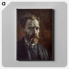 アートパネル-Self-Portrait with Pipe - フィンセント ファン ゴッホ Canvas.