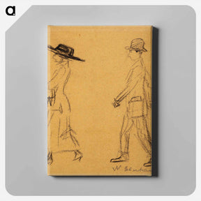 アートパネル-Man Following Woman - ウィリアム ジェームス グラッケンズ Canvas.