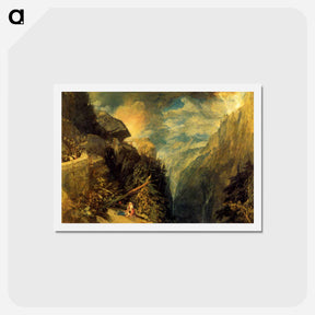 アートポストカード-The Battle of Fort Rock, Val d'Aoste, Piedmont - ウィリアム ターナー Postcard.