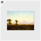アートポストカード-Deer Grazing, Grand Tetons, Wyoming - アルバート ビアスタット Postcard.