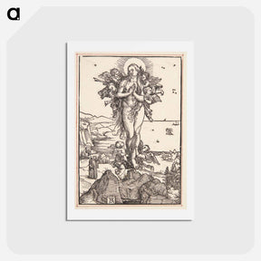アートポストカード-Mary Magdalene is taken to heaven by the angels - アルブレヒト デューラー Postcard.