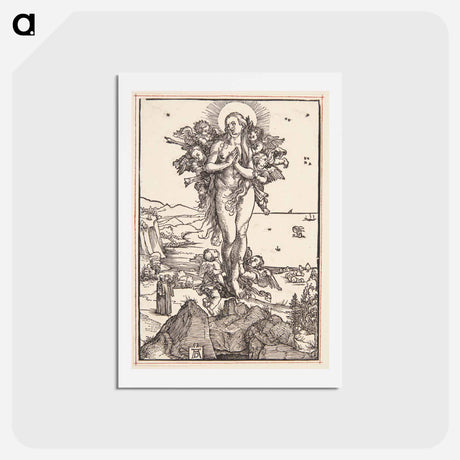 アートポストカード-Mary Magdalene is taken to heaven by the angels - アルブレヒト デューラー Postcard.