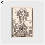 アートポストカード-Mary Magdalene is taken to heaven by the angels - アルブレヒト デューラー Postcard.