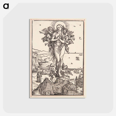 アートポストカード-Mary Magdalene is taken to heaven by the angels - アルブレヒト デューラー Postcard.