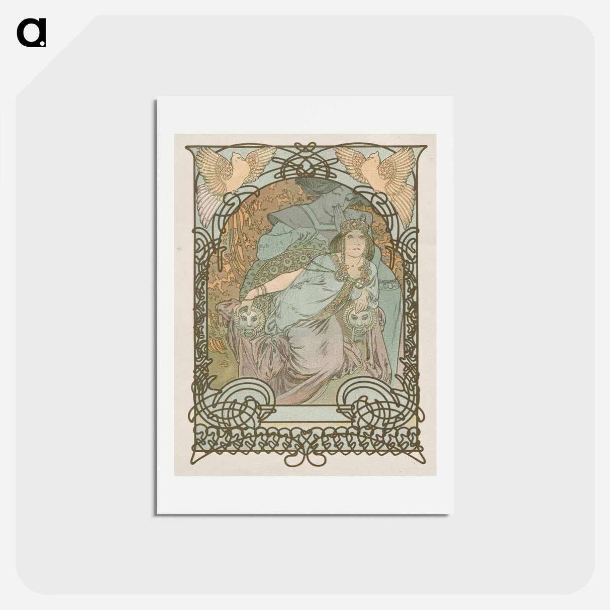 アートポストカード-Ilsee, Princesse de Tripoli - アルフォンス ミュシャ Postcard.