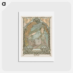 アートポストカード-Ilsee, Princesse de Tripoli - アルフォンス ミュシャ Postcard.